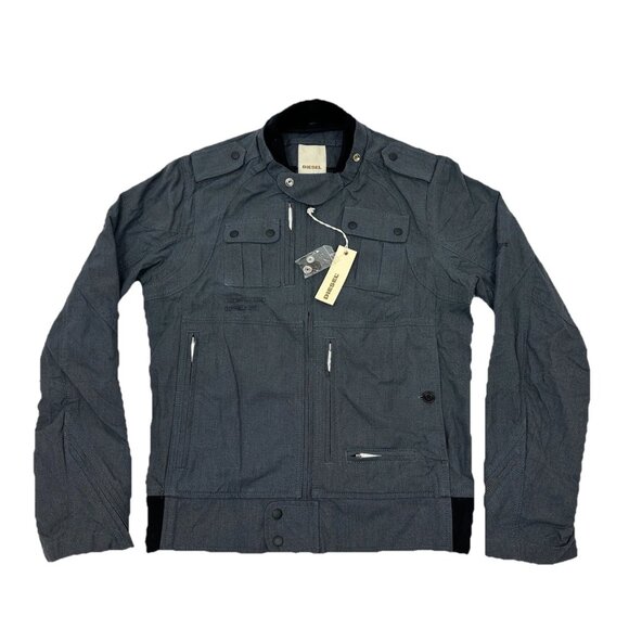 NWT - Diesel 100% Drizzle Proof JIFTIMON Multi-Pocket Bomber Jacket - Gray - XL - Picture 1 of 14